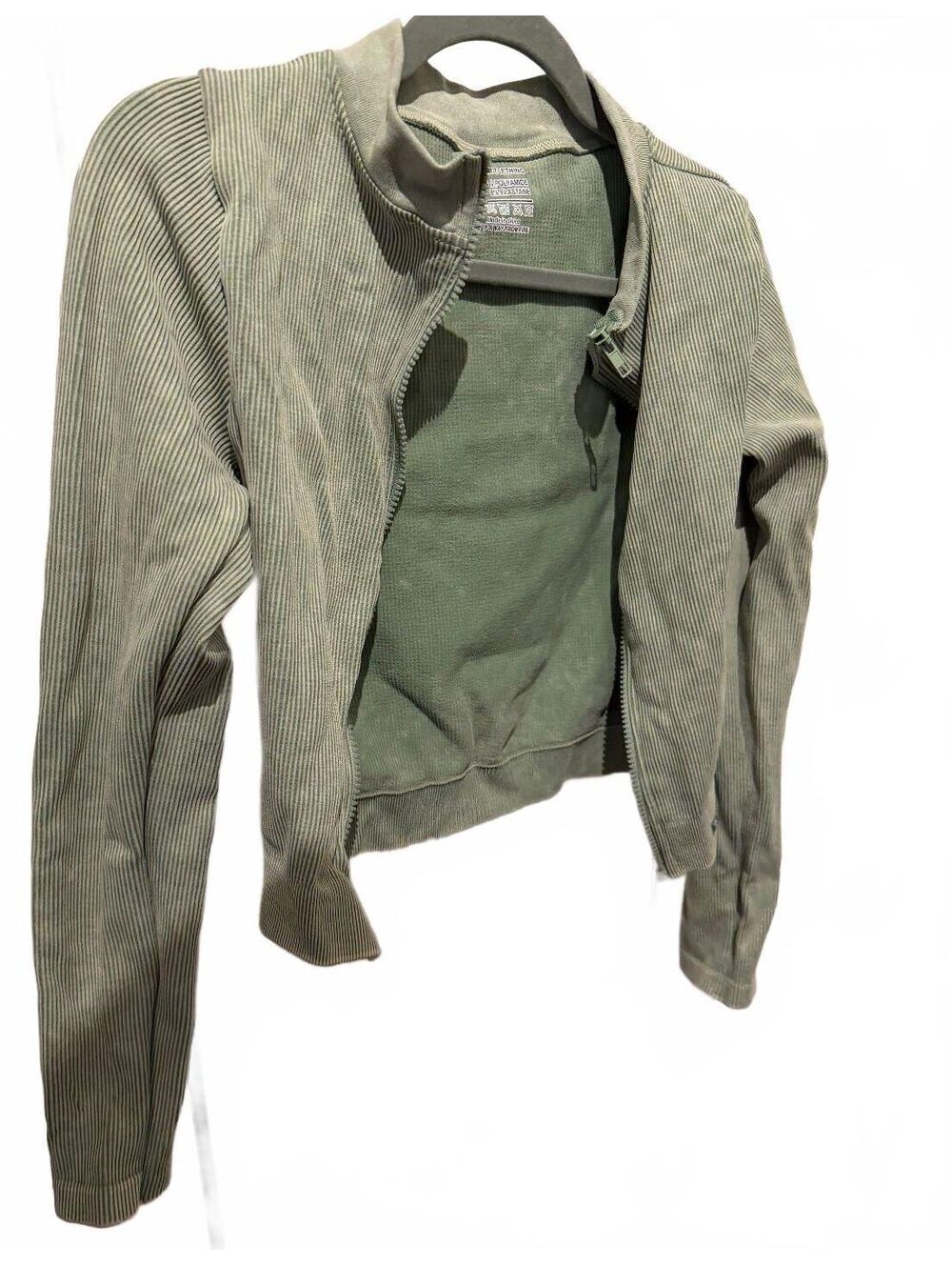 Sage Faux Suede Cropped Jacket